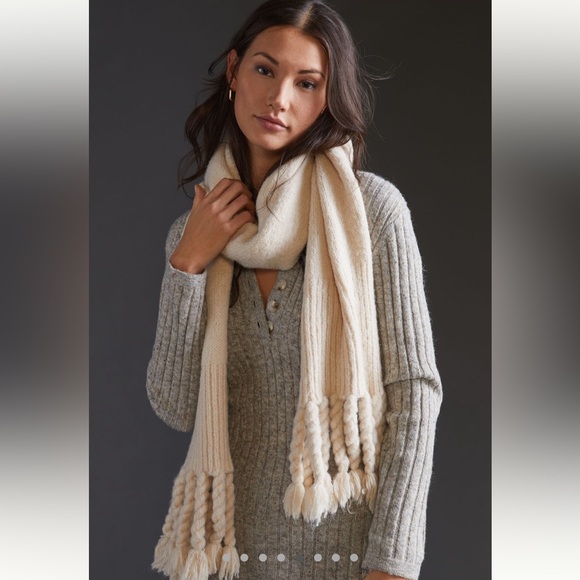 Anthropologie Accessories - Anthropologie braided fringe scarf EUC